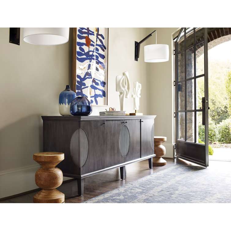 Dumont 74.5'' Black Mahogany Hand-Carved Sideboard