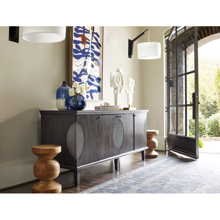 Dumont 74.5'' Black Mahogany Hand-Carved Sideboard