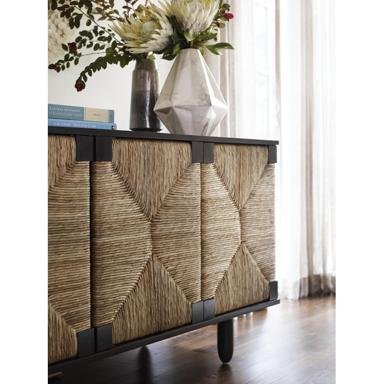 Brook 76.5" Pale Mahogany and Seagrass Sideboard