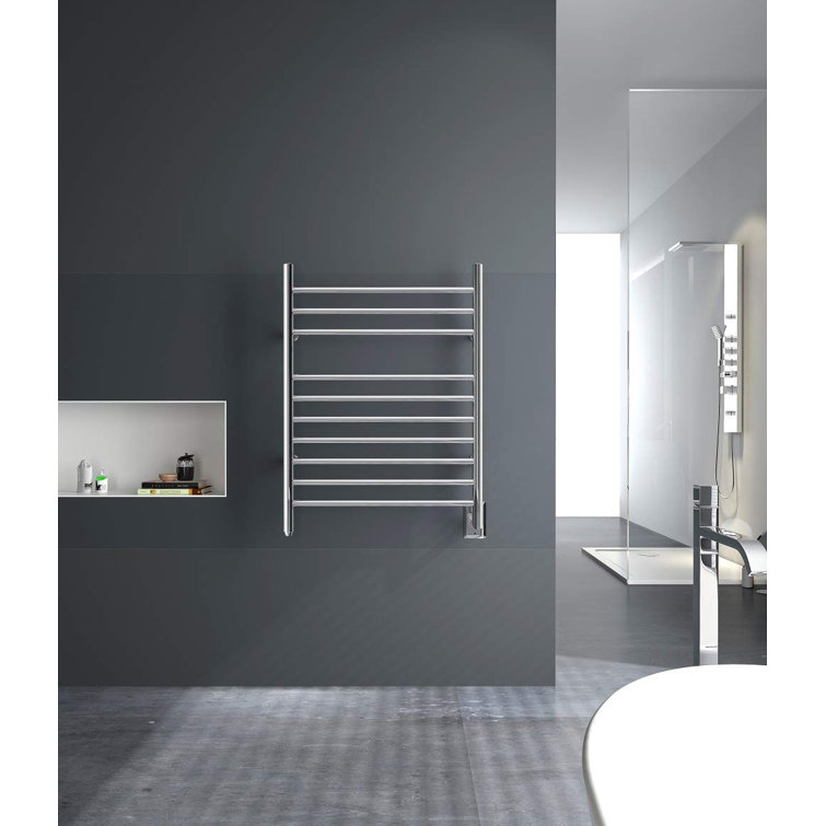 Wall Mounted Mirror Polish 10-Bar Towel Warmer