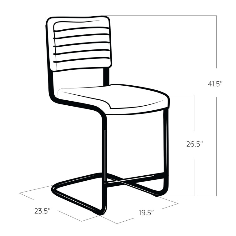 Distressed Whiskey Leather Dylan Counter Stools, 26.5" Seat Height