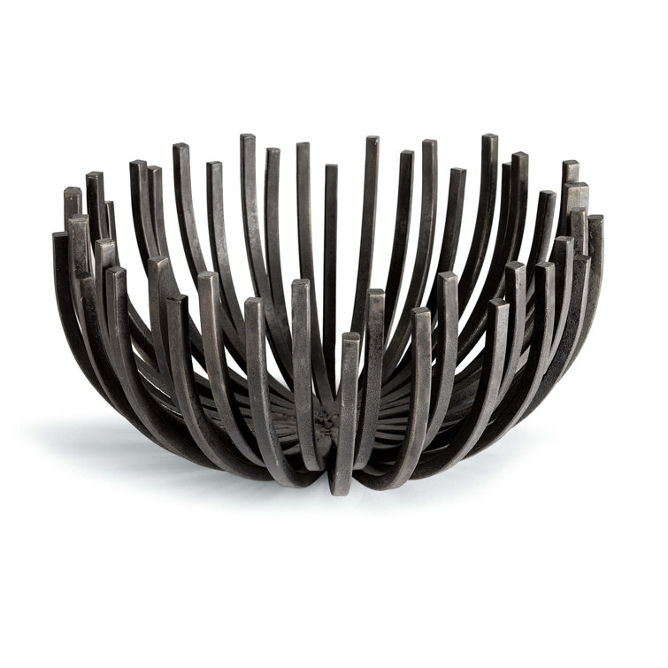 Handcrafted Blackened Iron Webbed Bowl Circle
