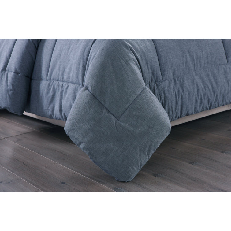 King Blue Cotton Comforter Set with Polyester Fill