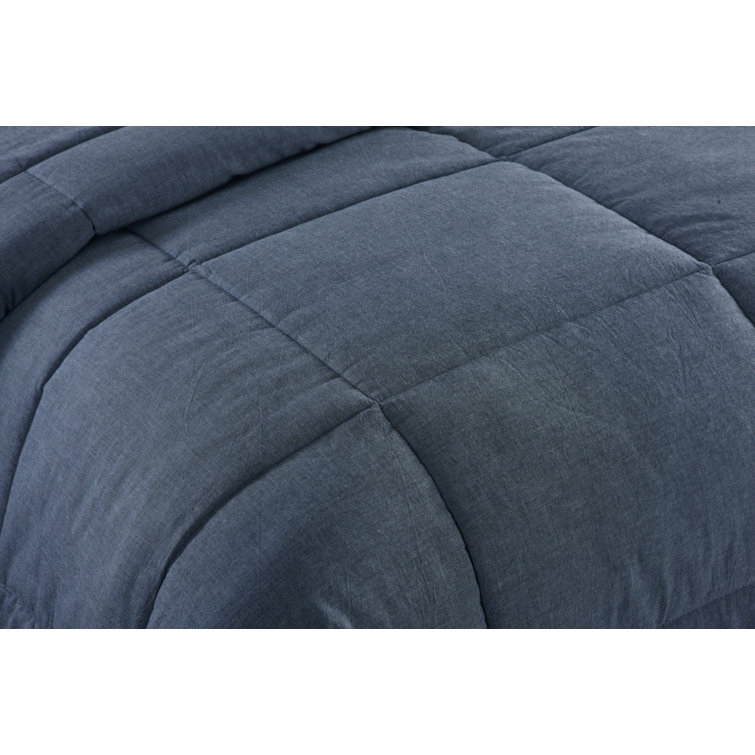 King Blue Cotton Comforter Set with Polyester Fill