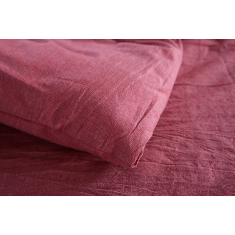 Twin Red Cotton Down Alternative Comforter Set