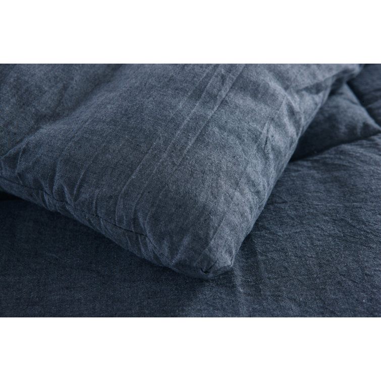 King Blue Cotton Comforter Set with Polyester Fill
