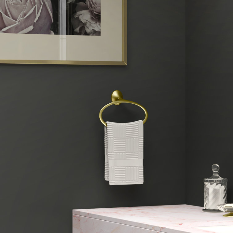 Rhen Brushed Gold Wall Mounted Towel Ring