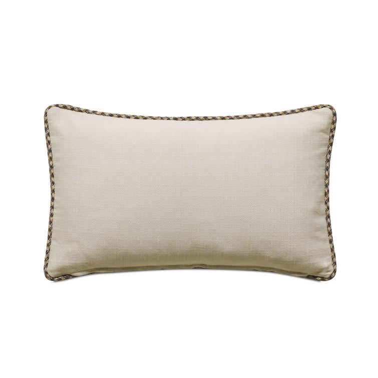 Saddle Brown and Off-White Faux Leather Lumbar Pillow