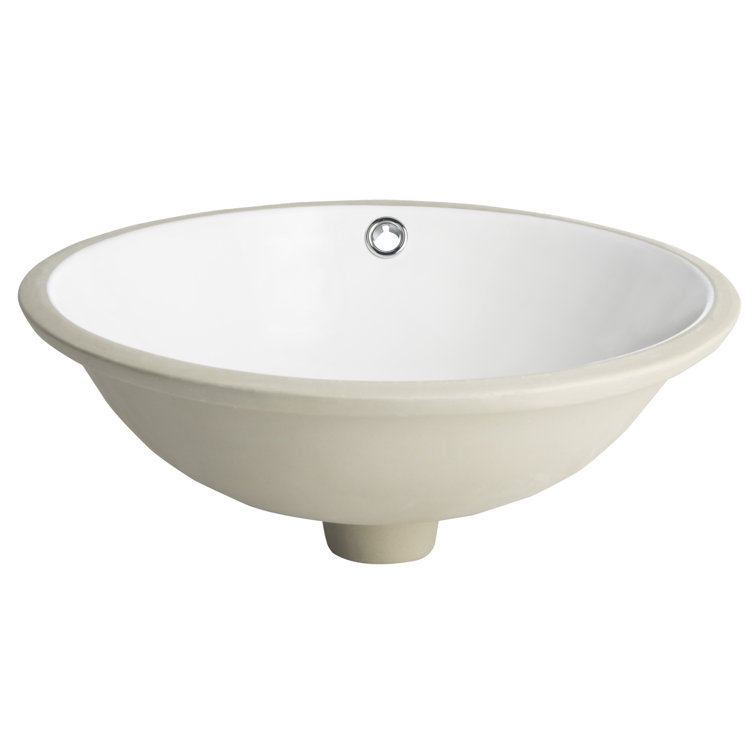 Nerida White Ceramic Round Undermount Bathroom Sink