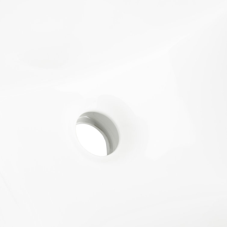 Seaton 14'' White Ceramic Rectangular Undermount Bathroom Sink