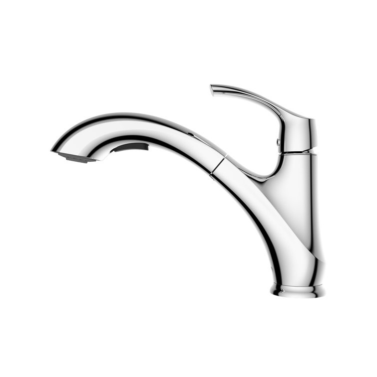 Polished Chrome Single Handle Pull-Out Kitchen Faucet