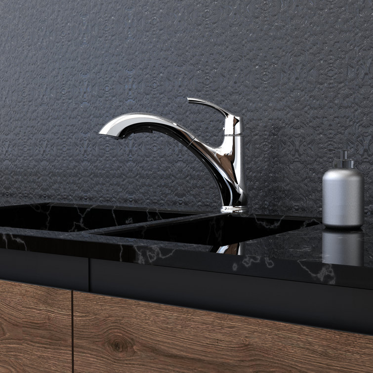 Polished Chrome Single Handle Pull-Out Kitchen Faucet
