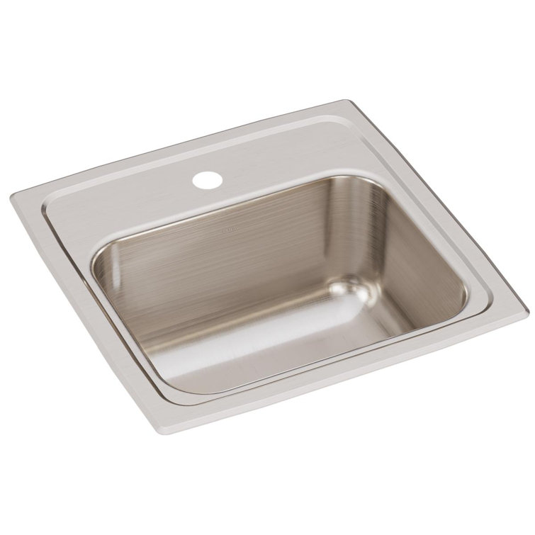 Lustertone 15" Stainless Steel Drop-In Single Bowl Sink