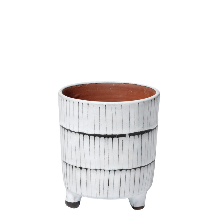 Cream and Dark Grey Ceramic Vase Set with Textured Finish