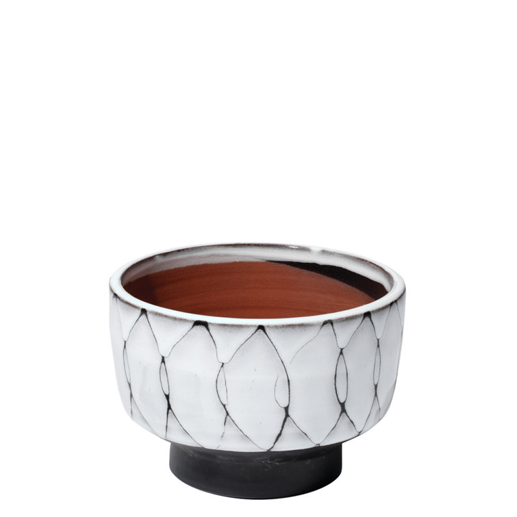 Cream and Dark Grey Ceramic Vase Set with Textured Finish
