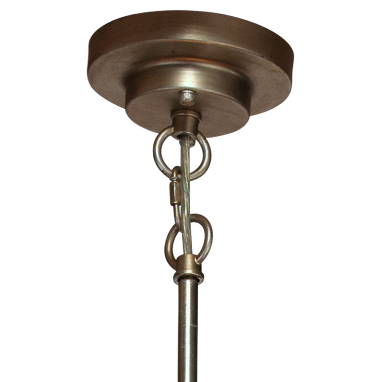 Calypso Champagne Leaf 4-Light Tiered Chandelier with Gold Accents