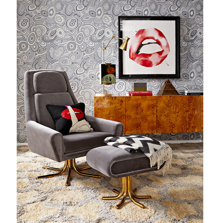 Burled Mappa Wood Credenza with Clear Acrylic Legs and Polished Hardware