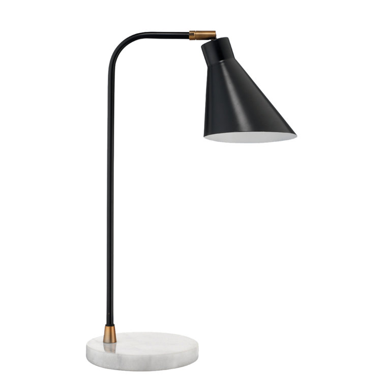 Adjustable Black Iron Desk Lamp with Marble Base