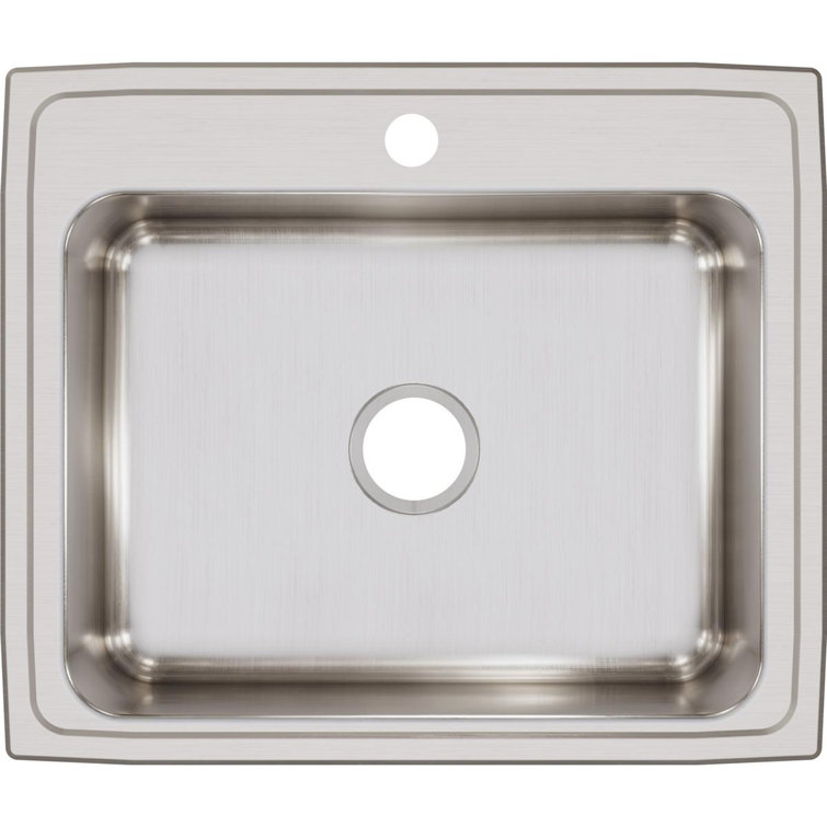 Lustertone 25" Stainless Steel Single Bowl Drop-In Kitchen Sink