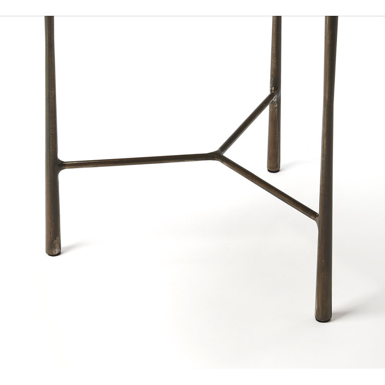 Round 12" Brisbane Wood & Metal End Table