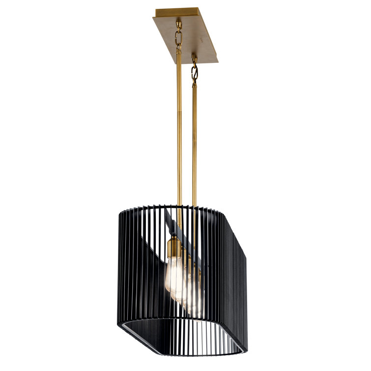 Linara 40" Matte Black and Brass Modern Linear Chandelier