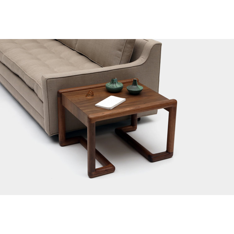 Walnut Solid Wood Rectangular Sled End Table