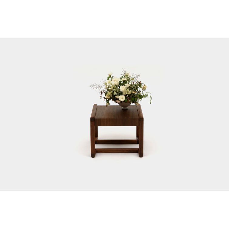 Walnut Solid Wood Rectangular Sled End Table