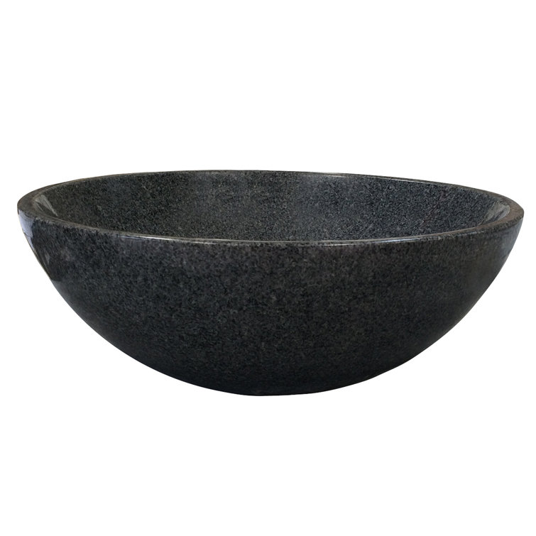 Desmond 16'' Blue Gray Granite Circular Vessel Bathroom Sink