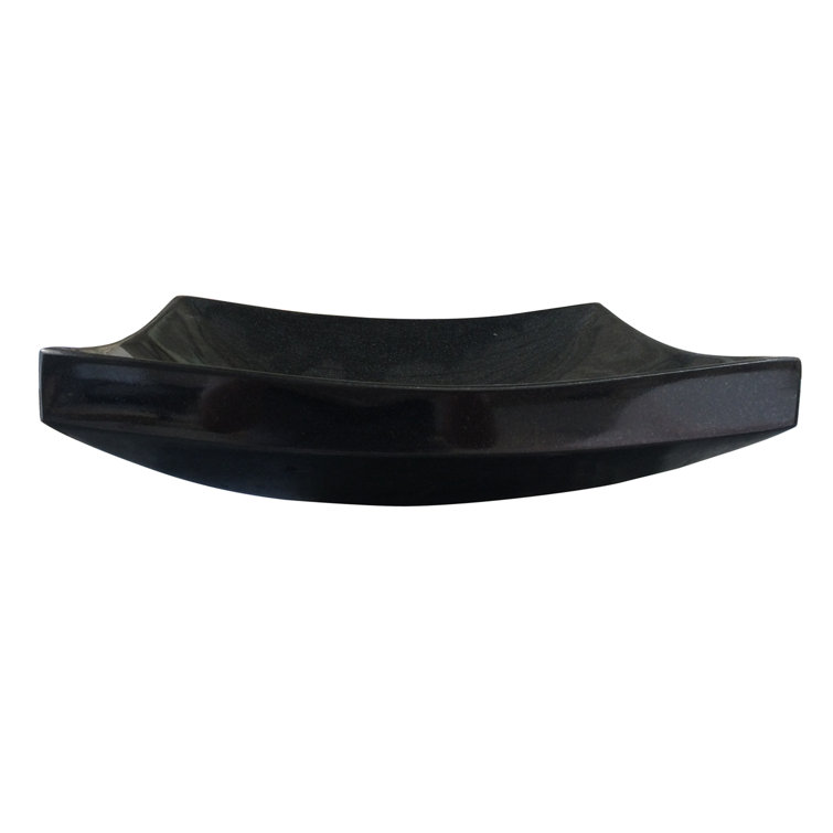 16'' Black Granite Square Vessel Bathroom Sink