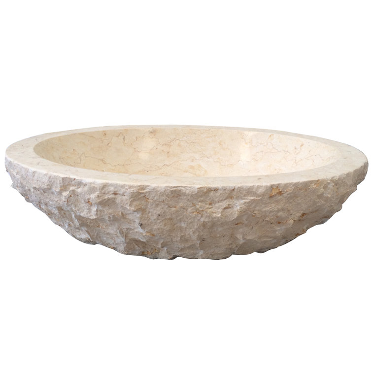18'' Beige Marble Oval Vessel Sink