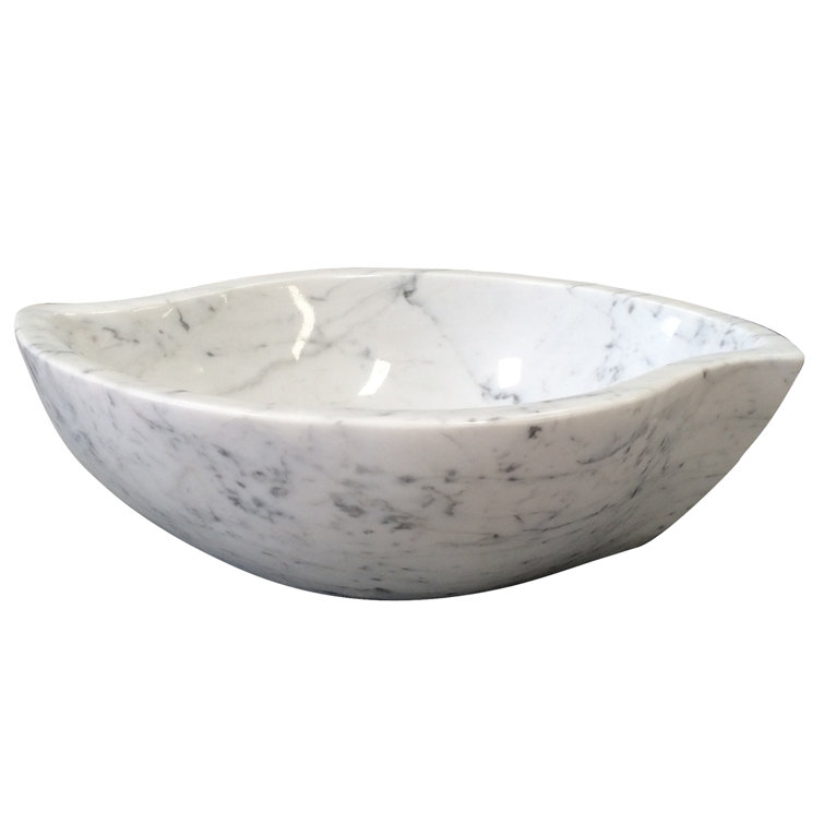 Polished Carrara Marble 16'' Vessel Sink