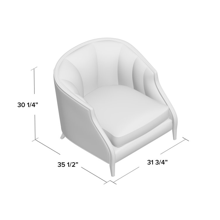 Transitional Cream Boucle Barrel Chair with Metallic Blush Accents