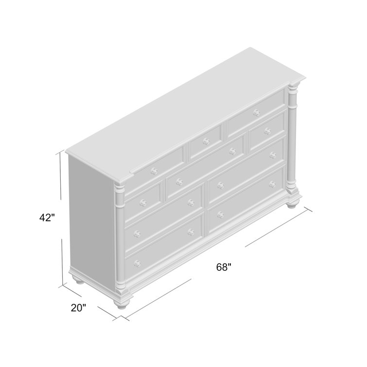 Leesburg Medium Brown 10-Drawer Dresser with Mirror