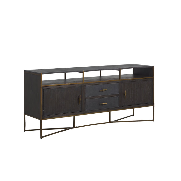 Jameson 70'' Natural Black Faux Shagreen Media Console