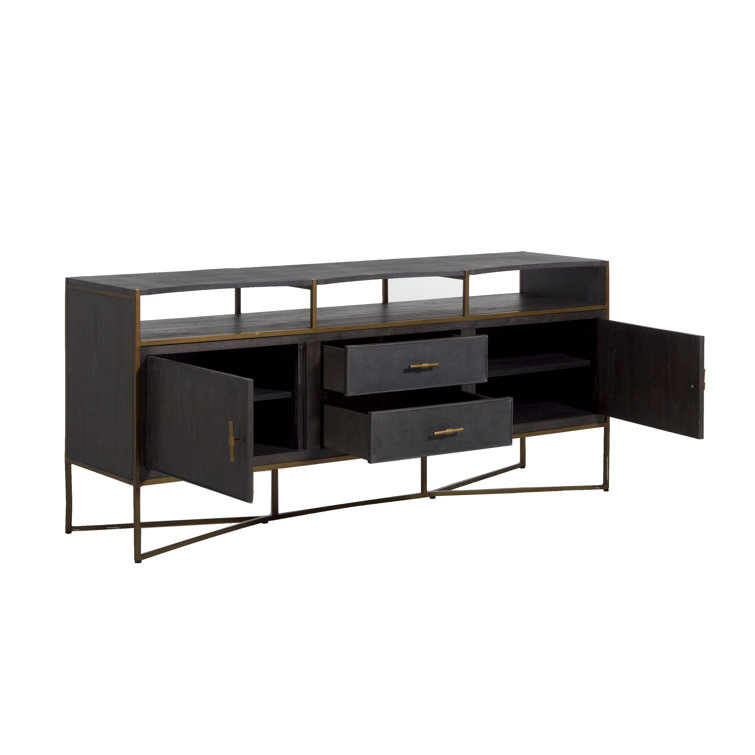 Jameson 70'' Natural Black Faux Shagreen Media Console