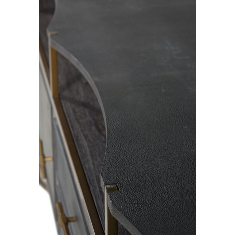 Jameson 70'' Natural Black Faux Shagreen Media Console