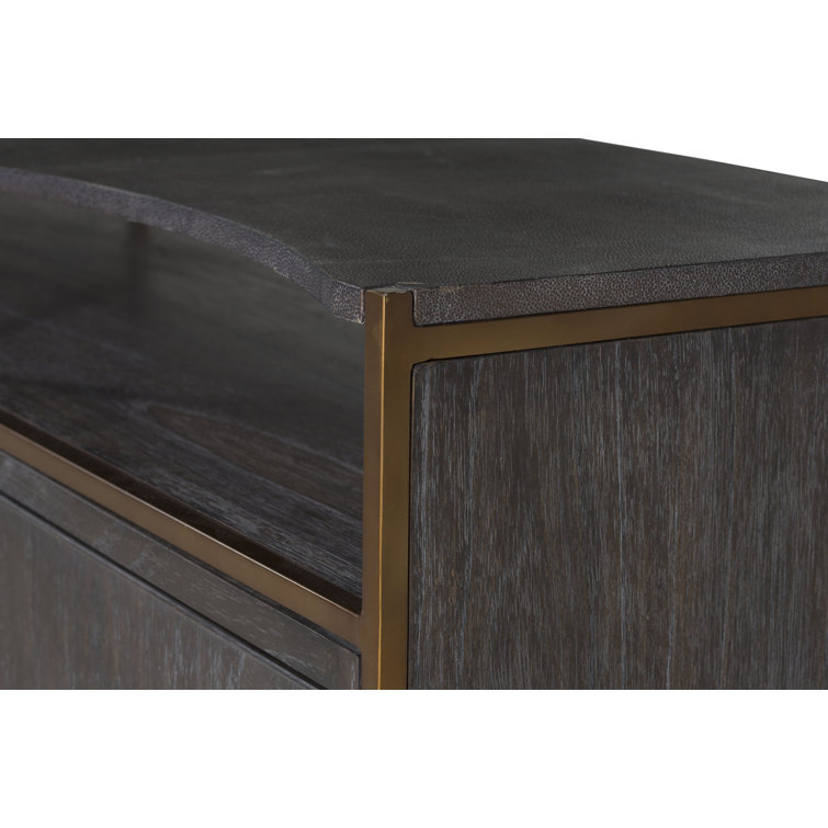 Jameson 70'' Natural Black Faux Shagreen Media Console