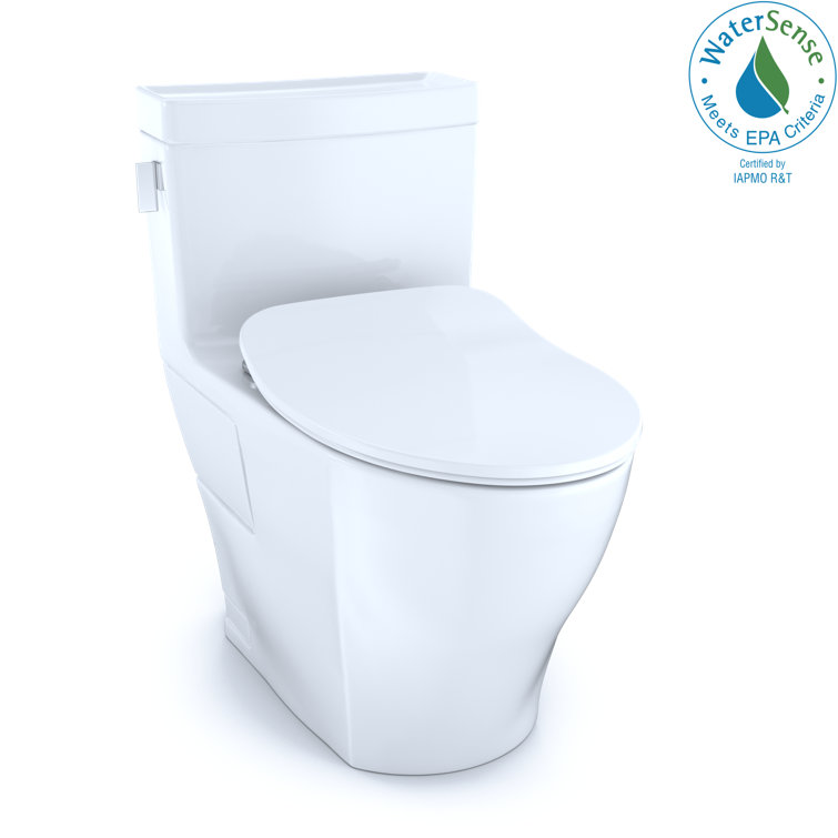 White Elongated One-Piece High Efficiency Toilet