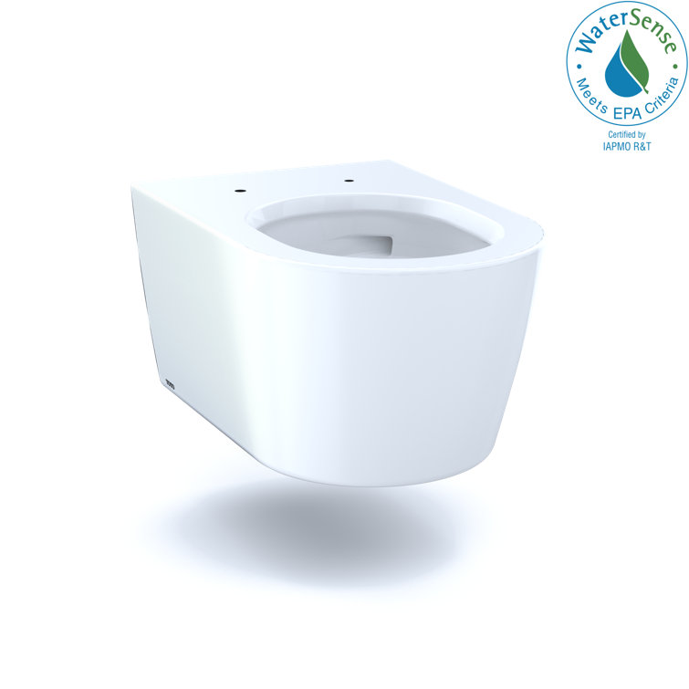 Modern Dual-Flush Elongated Wall-Hung Toilet in Cotton White