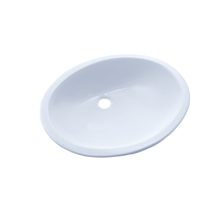 Elegant Oval Undermount Beige Ceramic Bathroom Sink with Overflow
