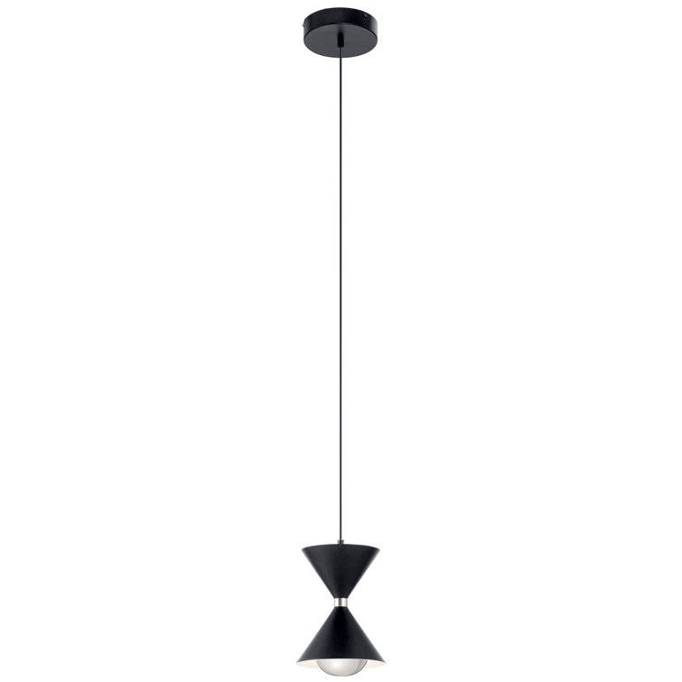 Elan Kordan Sleek Matte Black LED Mini Pendant with Clear Shade