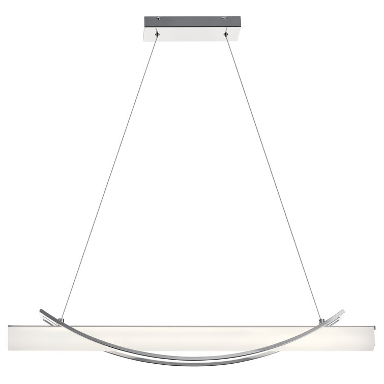 Rowan Chrome LED Island Pendant with Etched Opal Glass Shade