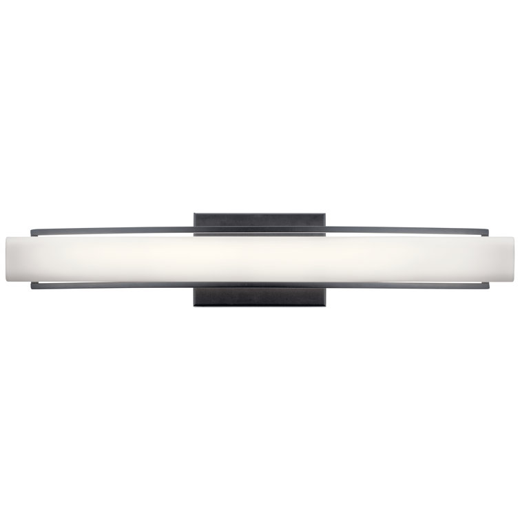 Matte Black LED Bath Bar with Etched Opal Glass