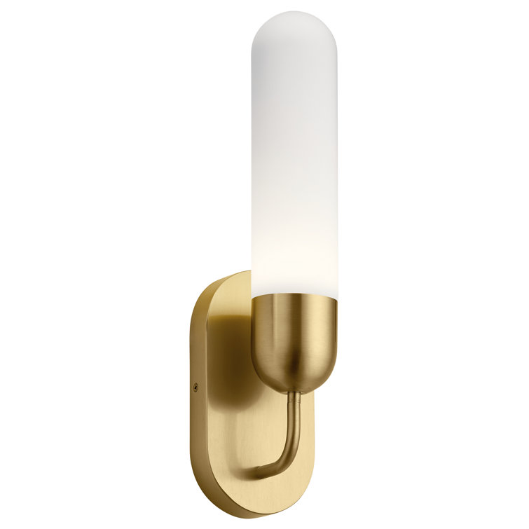 Champagne Gold Etched Opal Glass LED Wall Sconce