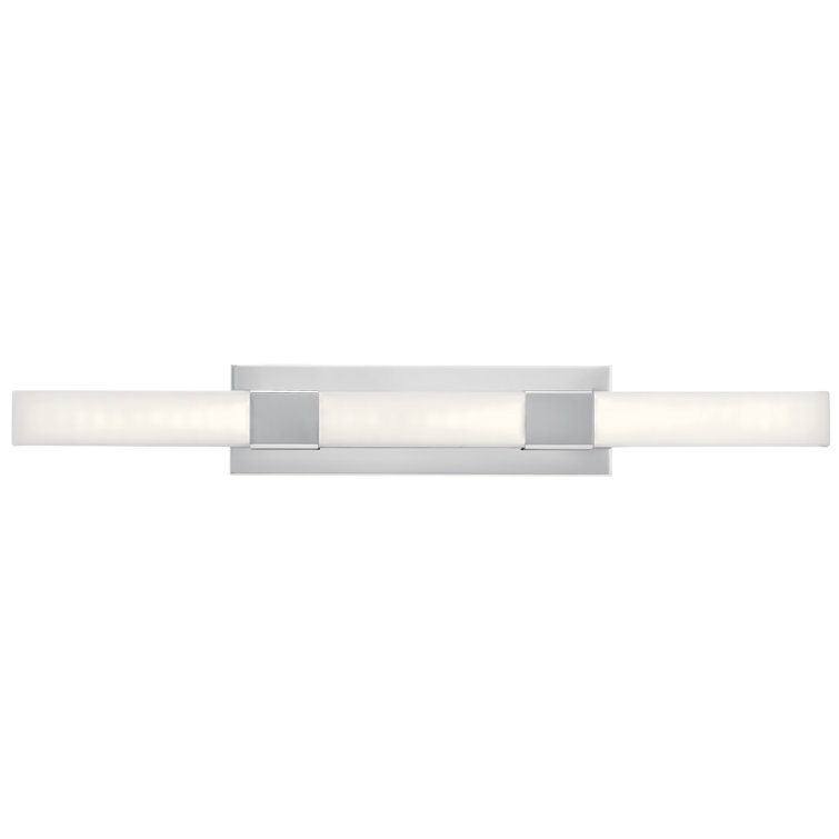 Neltev Chrome LED Vanity Light with Polycarbonate Shade