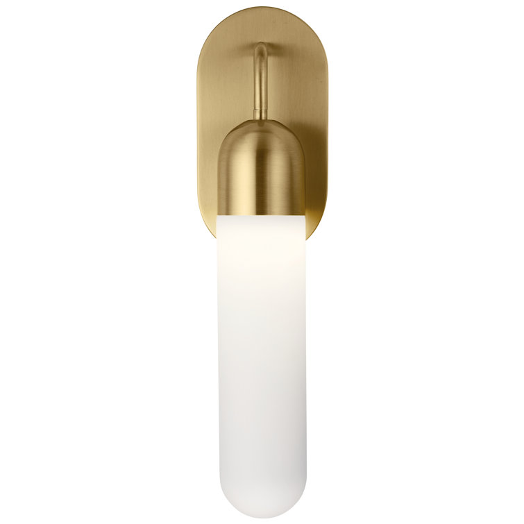 Champagne Gold Etched Opal Glass LED Wall Sconce