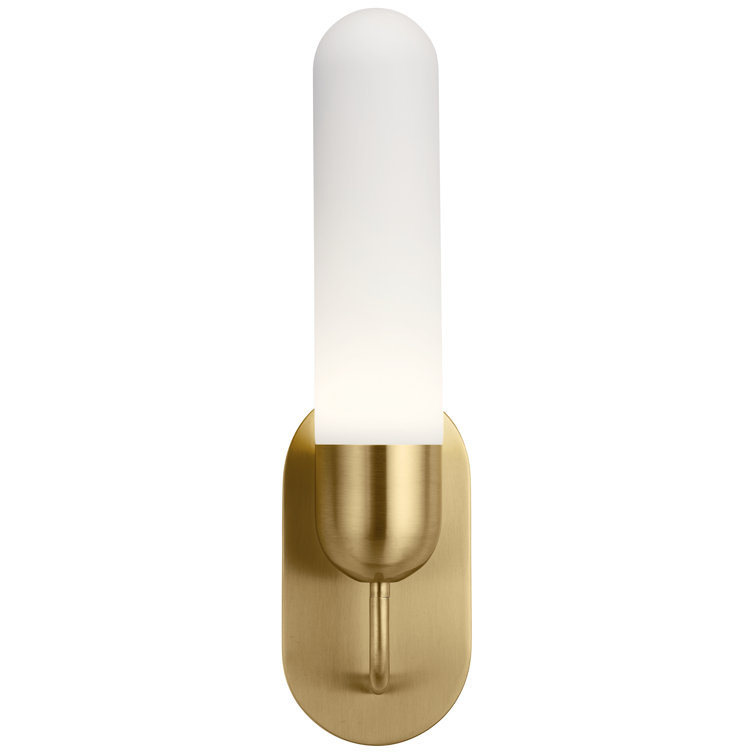 Champagne Gold Etched Opal Glass LED Wall Sconce