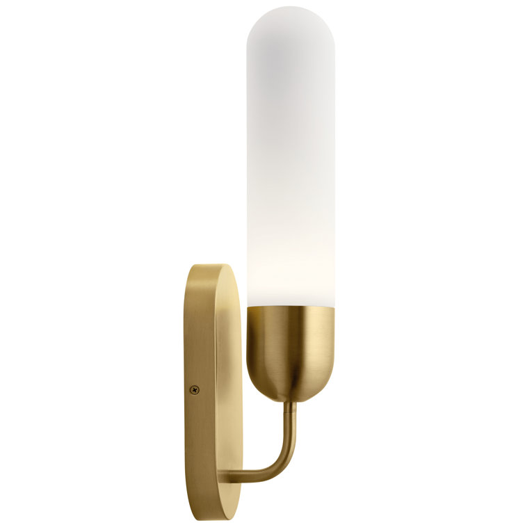 Champagne Gold Etched Opal Glass LED Wall Sconce