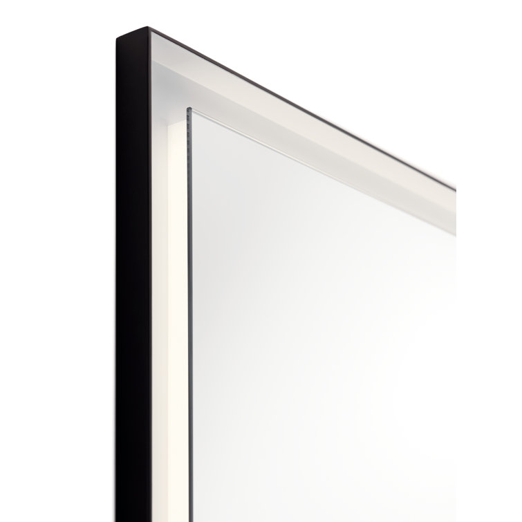 Matte Black LED Frameless Vanity Mirror