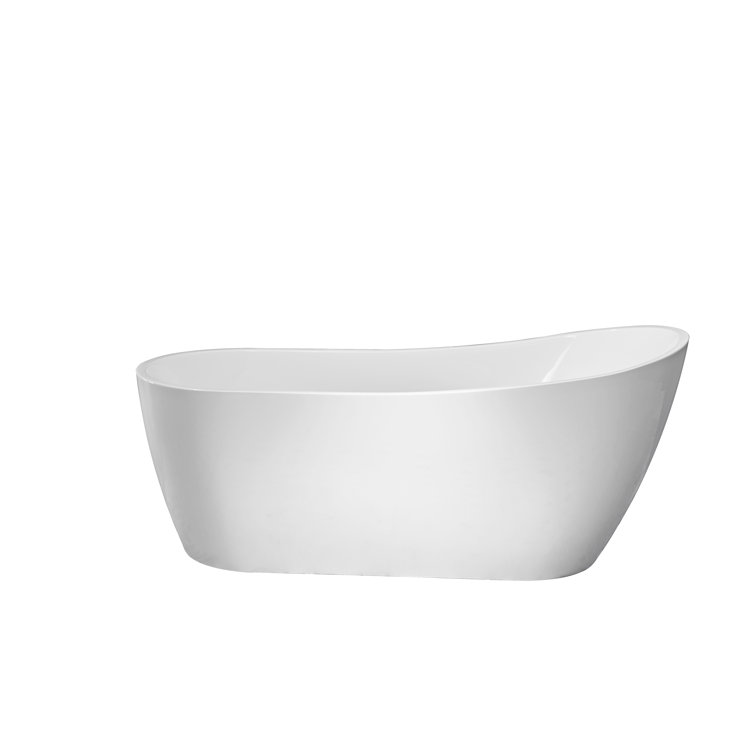 Amara 59" White Acrylic Freestanding Soaking Bathtub